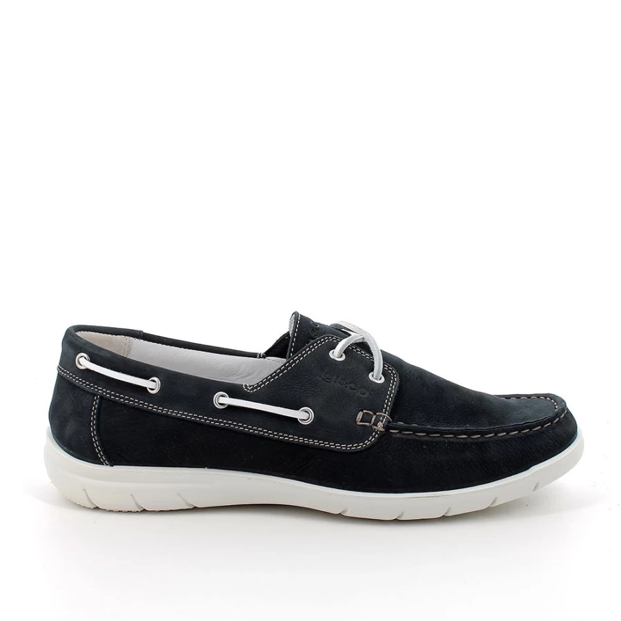 "Igi&Co Men's Blue Leather Moccasin Shoes"