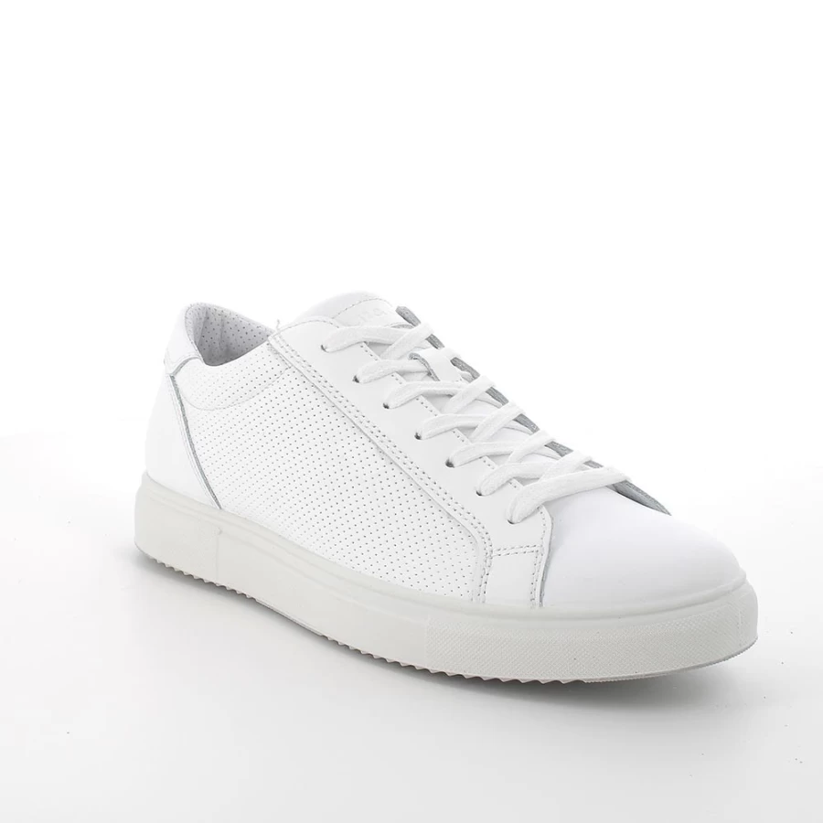 "Igi&Co Men's White Leather Sneakers – Premium Comfort & Style"