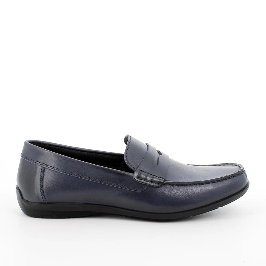 "Igi&Co Men's Blue Leather Moccasin Shoes"