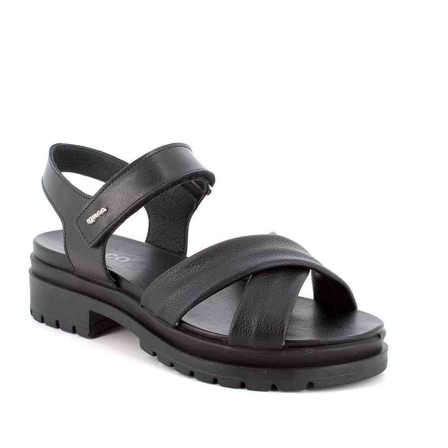 "Igi&Co Women's Black Heeled Sandals – Stylish & Comfortable Dress Sandals for Ladies"