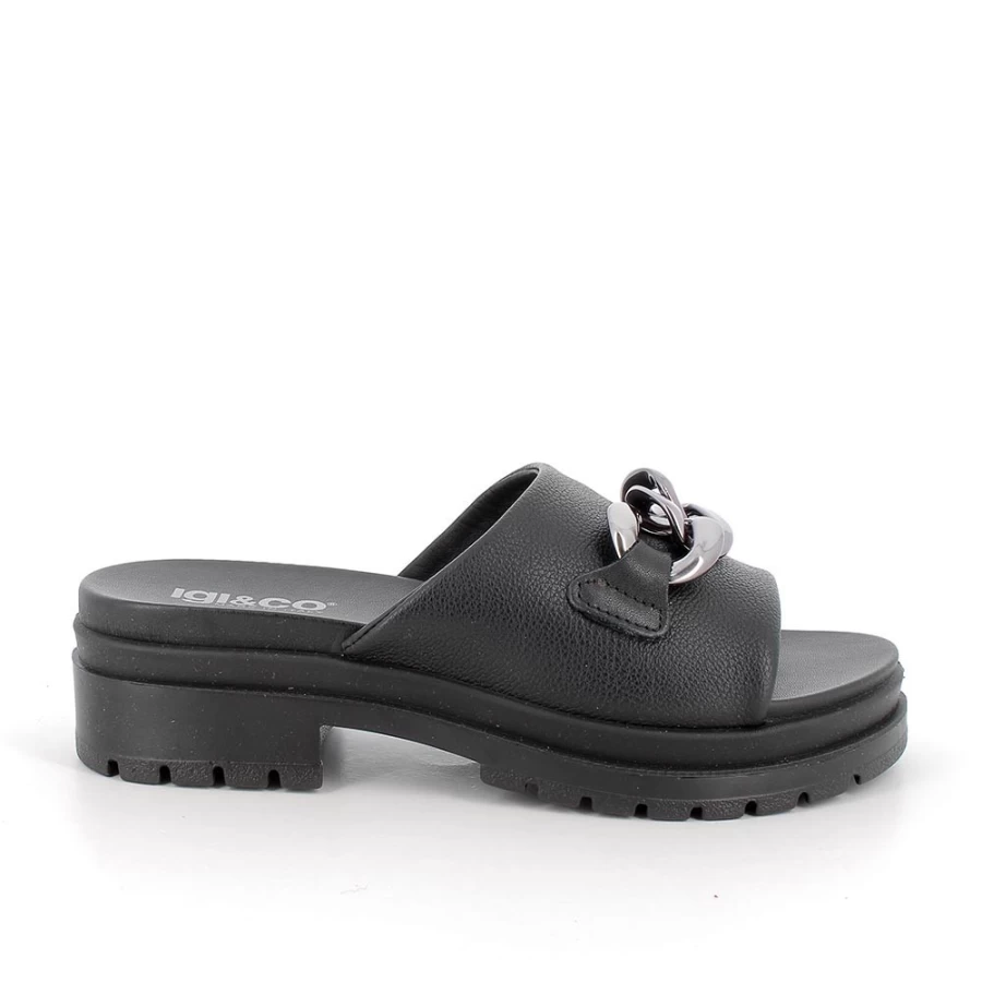 "Igi&Co Women's Black Heeled Sandals - Stylish & Comfortable"