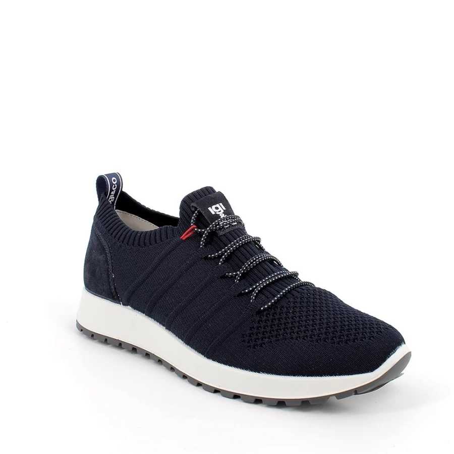 "Igi&Co Men's Blue Sneaker Sock Hybrid Shoes"