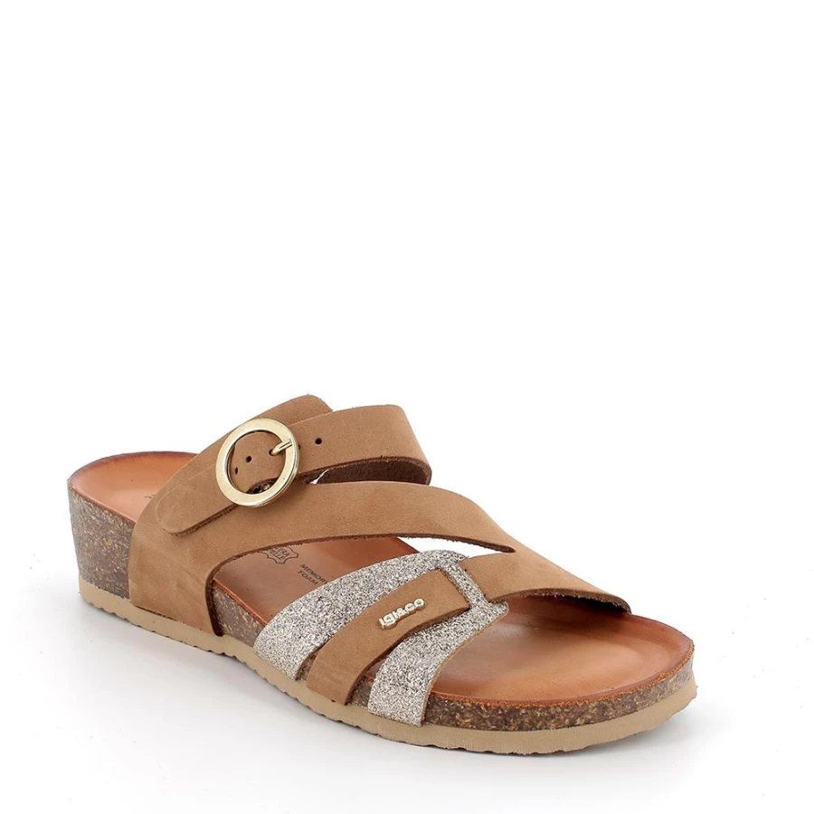 "Igi&Co Women's Brandy-Pink Leather Sandals"