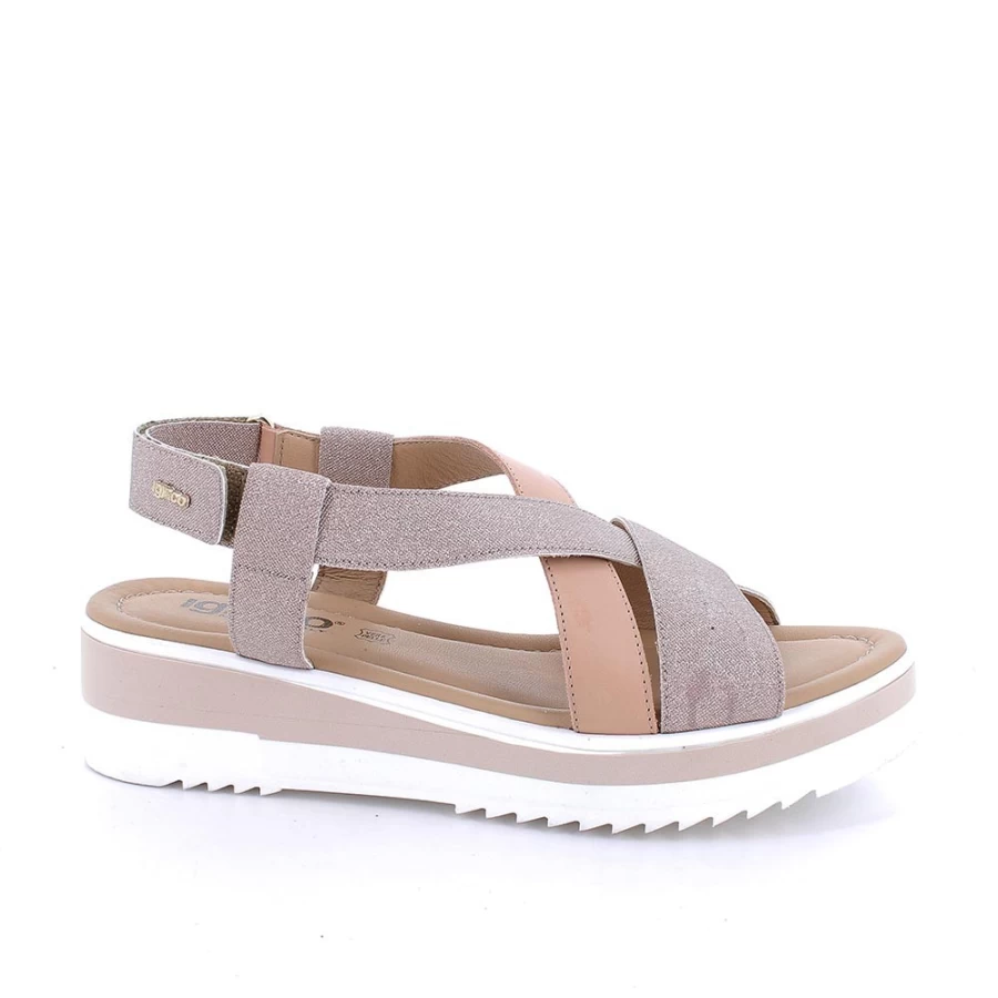 "Igi&Co Women's Pink Wedge Sandals – Comfortable & Stylish Ladies' Footwear"