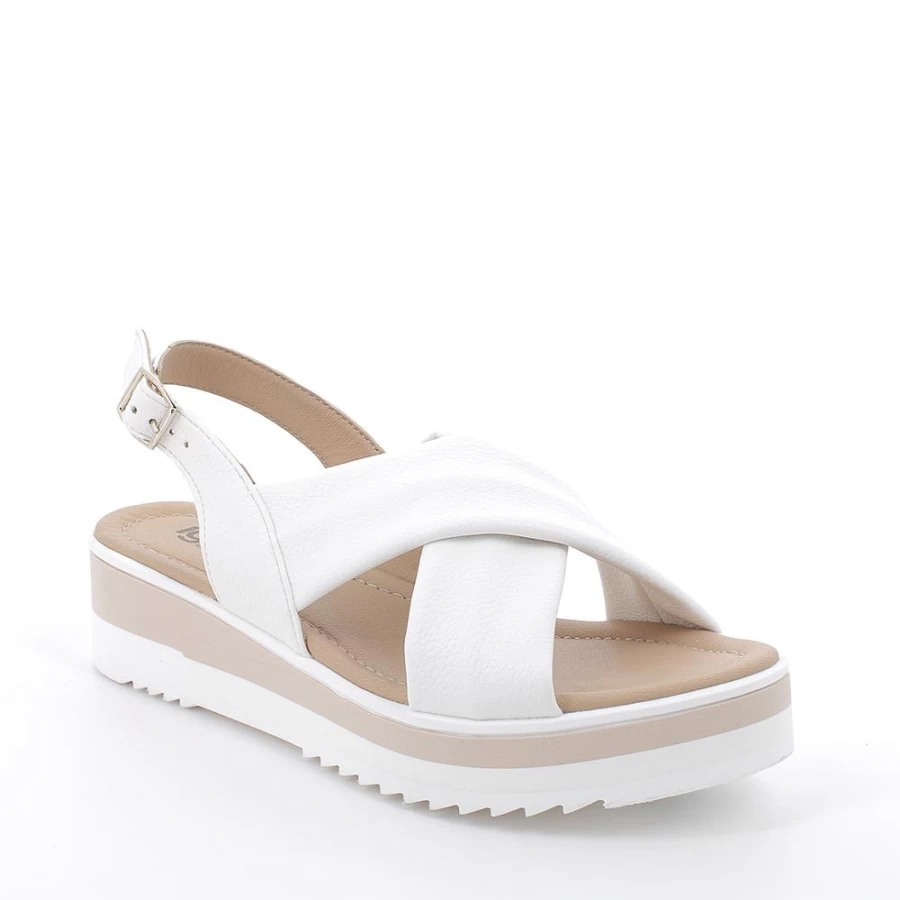 "Igi&Co Women's White Wedge Sandals – Stylish & Comfortable Footwear"