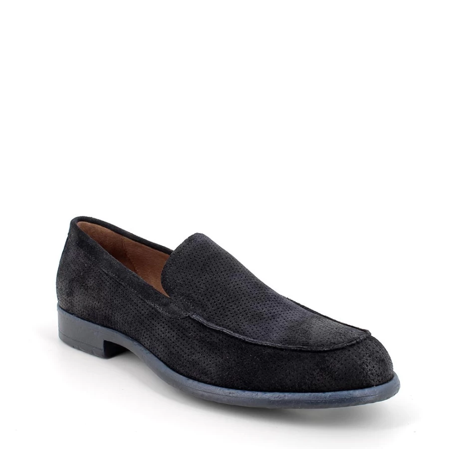 "Igi&Co Men's Blue Leather Moccasin Shoes"