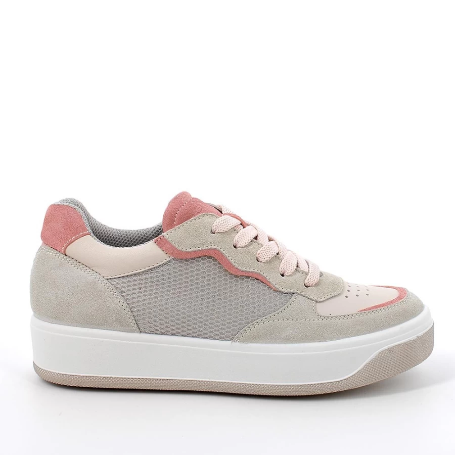 Igi&Co Women's Beige-Platinum Sneakers - Fashionable Comfort for Everyday Wear