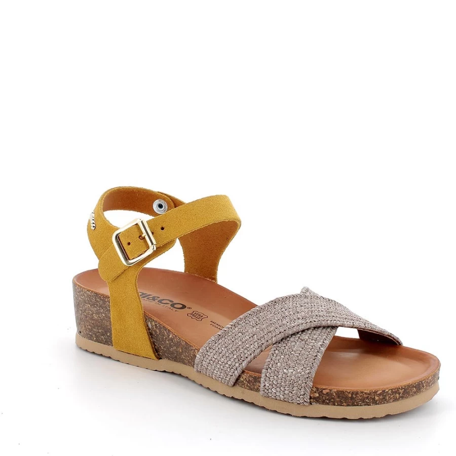 "Igi&Co Women's Leather Sandals in Ochre – Stylish & Comfortable Footwear"