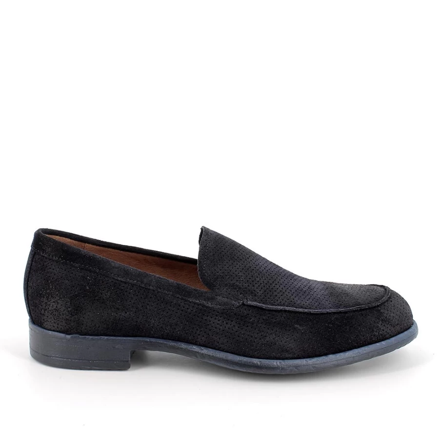 "Igi&Co Men's Blue Leather Moccasin Shoes"