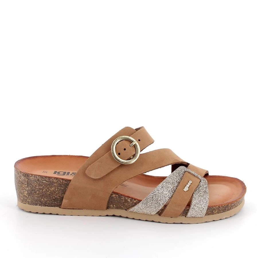 "Igi&Co Women's Brandy-Pink Leather Sandals"