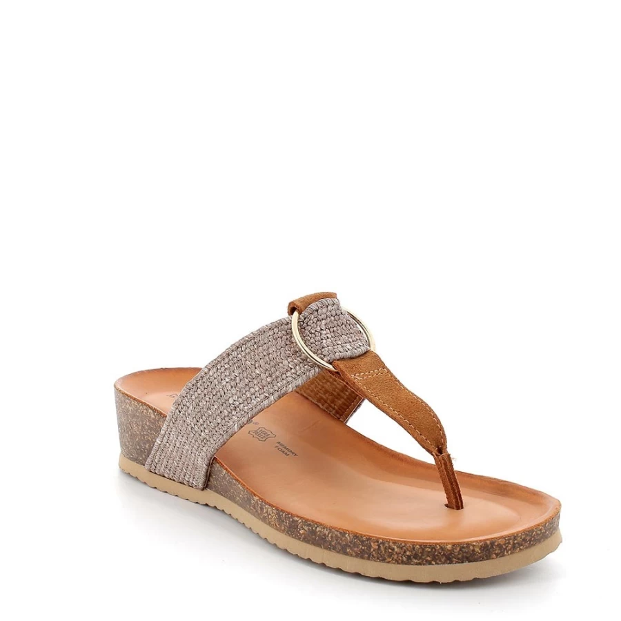 "Igi&Co Women's Leather Flip Flop Sandals in Copper"