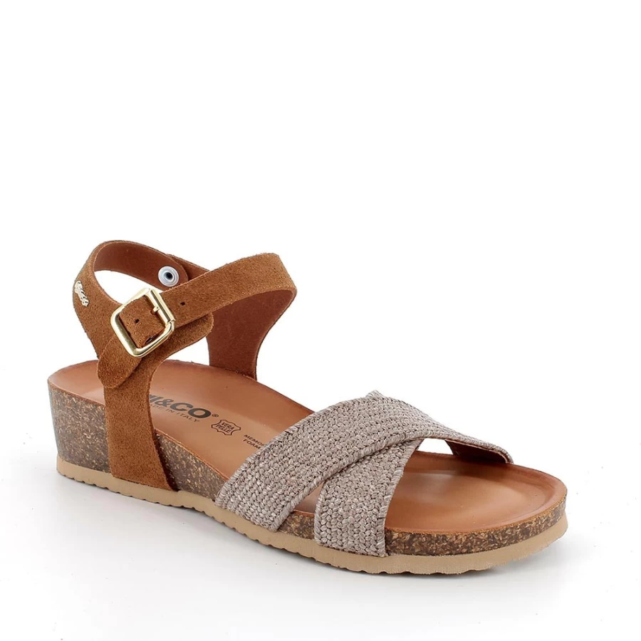 "Igi&Co Women's Leather Sandals in Copper Color – Elegant & Comfortable Footwear"