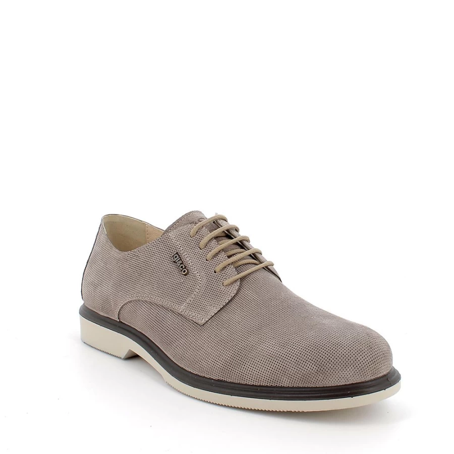 "Igi&Co Men's Dark Beige Lace-Up Shoes – Stylish & Comfortable Footwear"