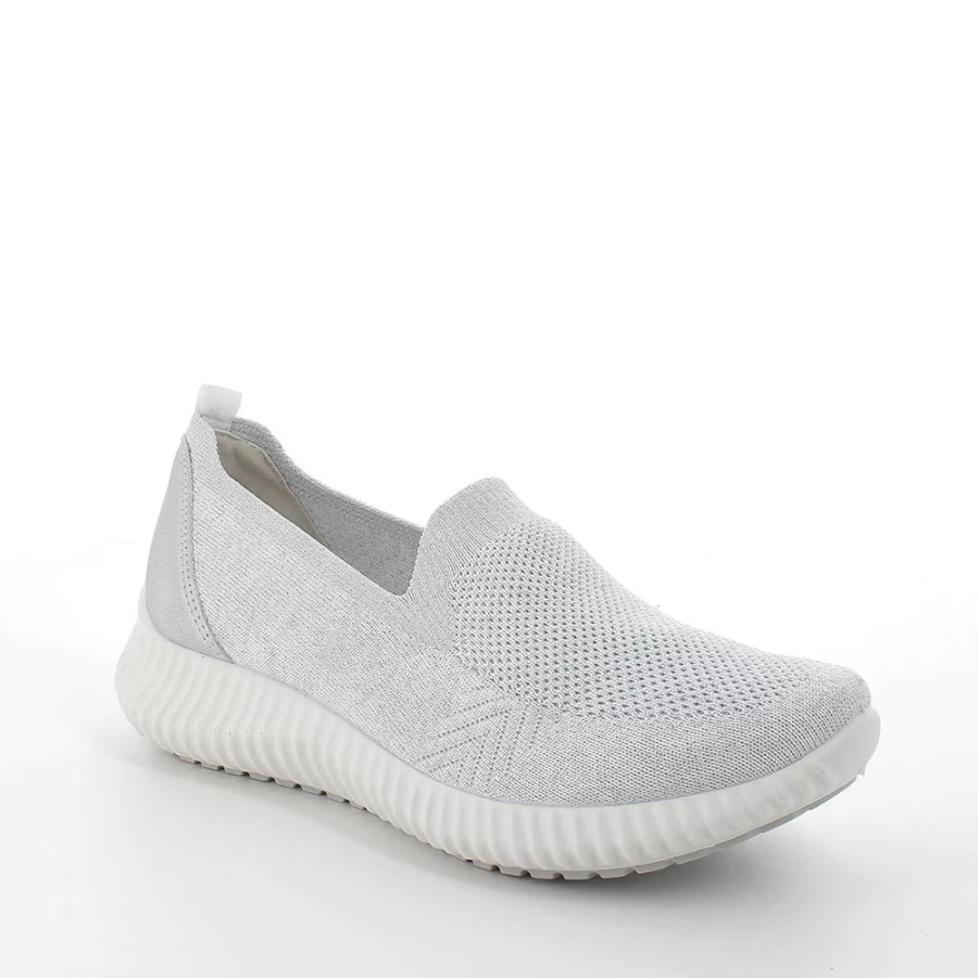 "Igi&Co Women's White-Silver Sneaker Sock Shoes"