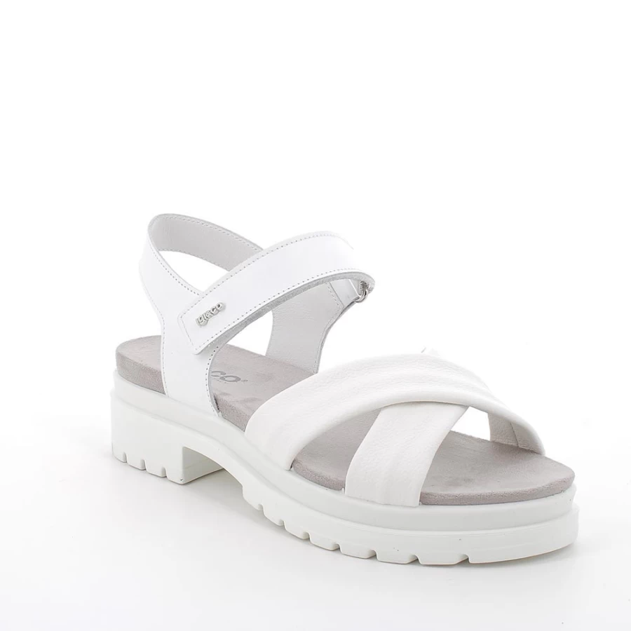 "Igi&Co Women's White Heeled Sandals – Elegant Ladies Summer Footwear"