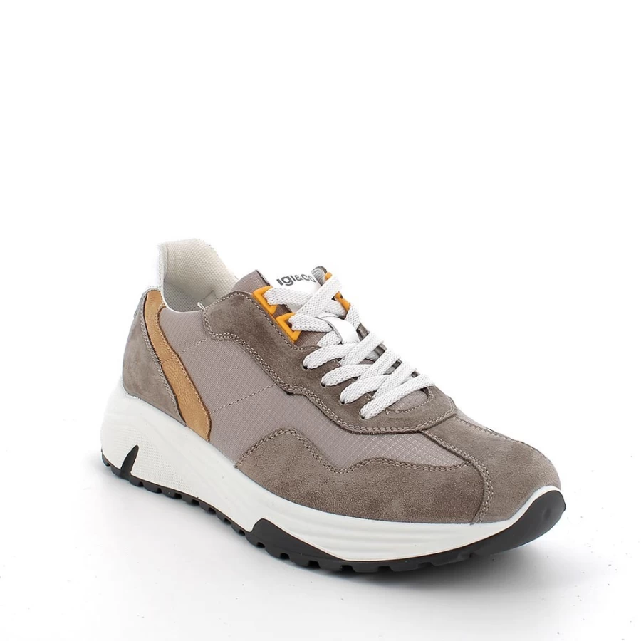 "Igi&Co Men's Dark Beige Sneakers – Stylish Casual Footwear"