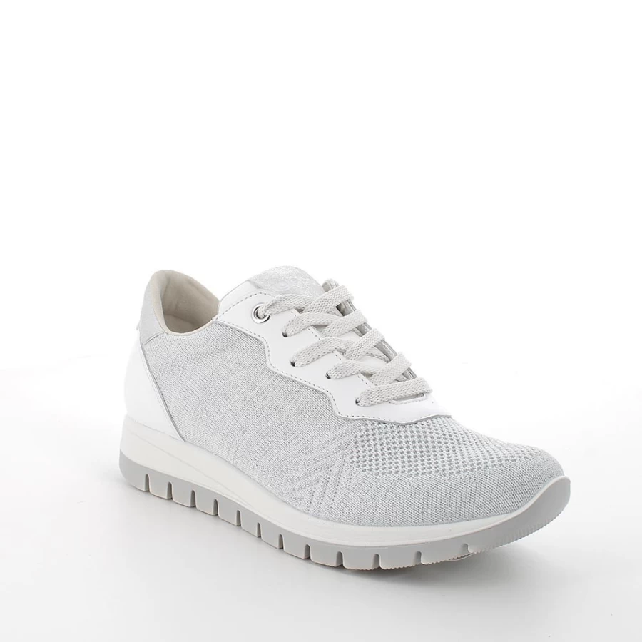 "Igi&Co Women's White-Silver Sneakers - Fashionable Athletic Shoes for Ladies"