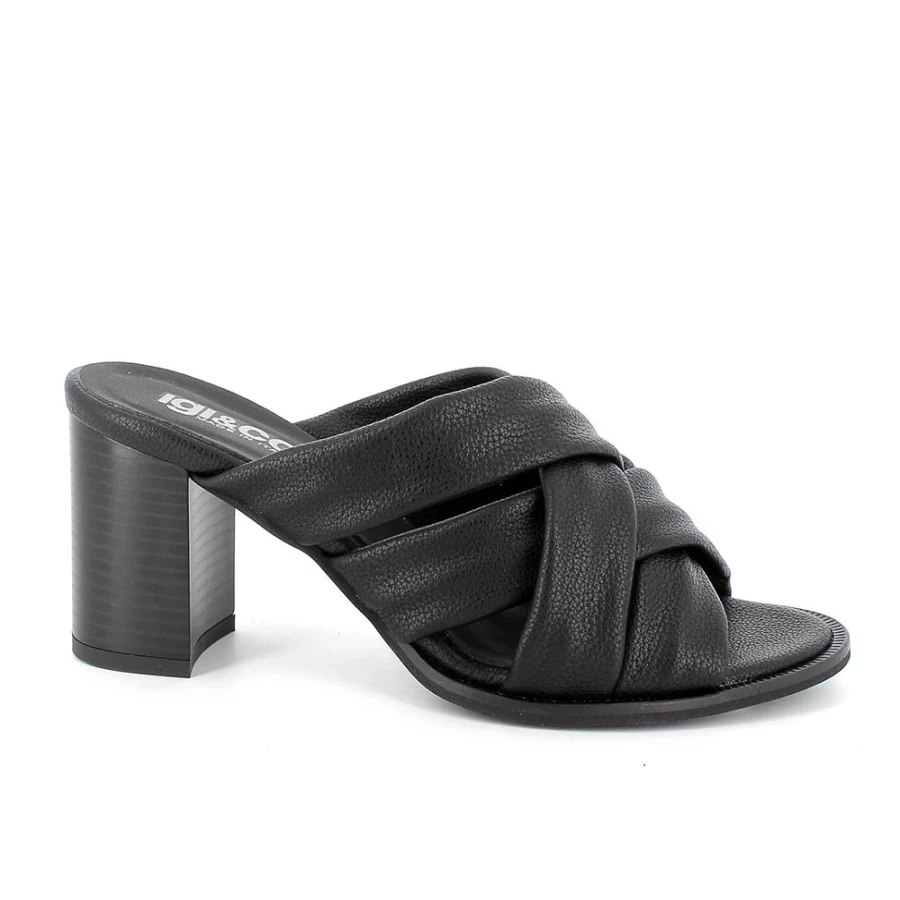 "Igi&Co Women's Black Heeled Sandals - Stylish & Comfortable Ladies Footwear"