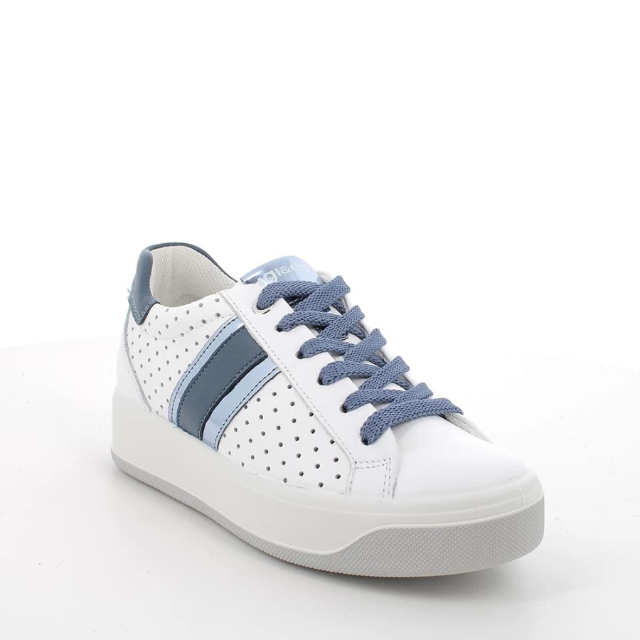 "Igi&Co Women's White-Avio Leather Sneakers for Ladies"