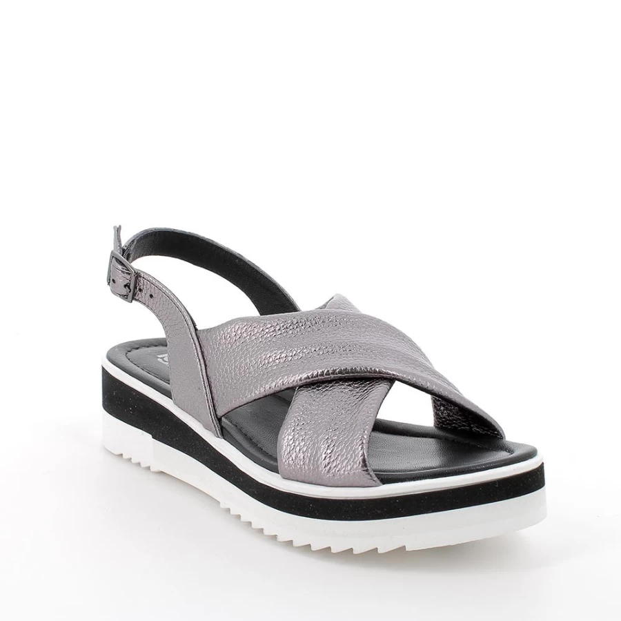 "Igi&Co Women's Dark Grey Wedge Sandals – Stylish & Comfortable Footwear"