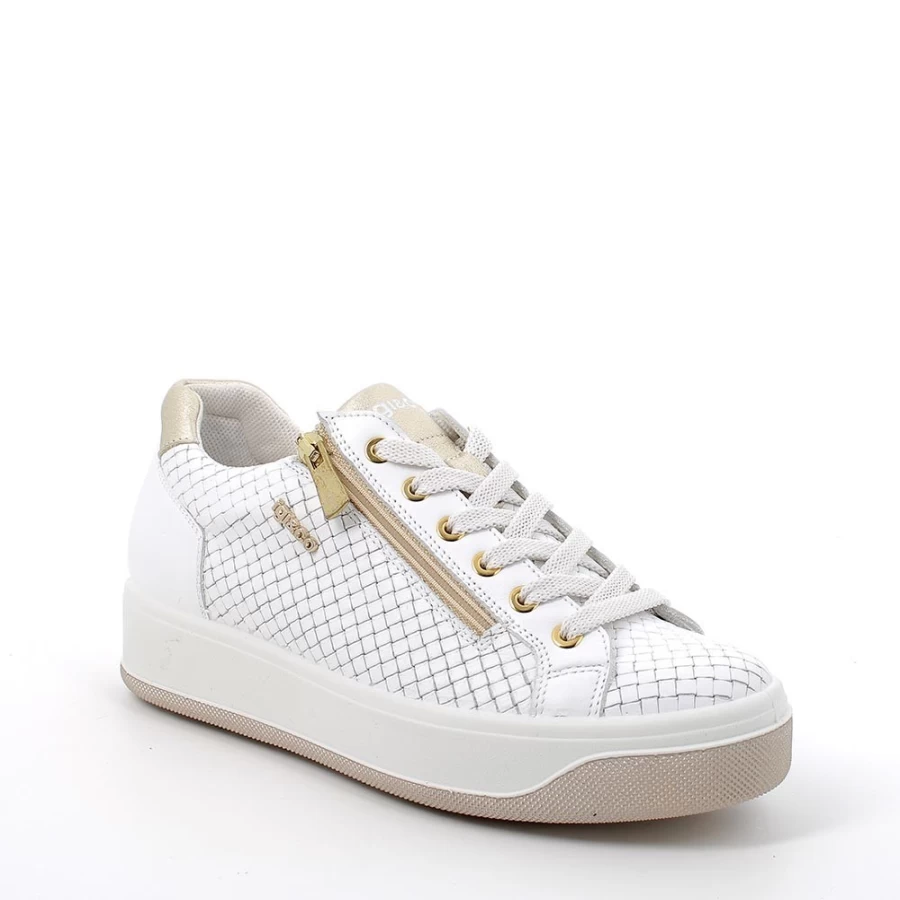 "Igi&Co Women's White Leather Sneakers – Stylish & Comfortable"