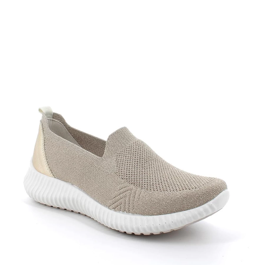 "Igi&Co Women's Beige-Platinum Sneaker Sock Shoes"