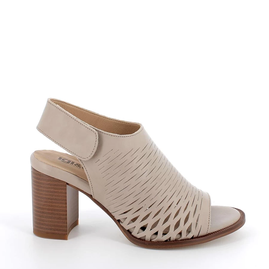 "Igi&Co Women's Brown Leather Heeled Sandals – Stylish & Comfortable"