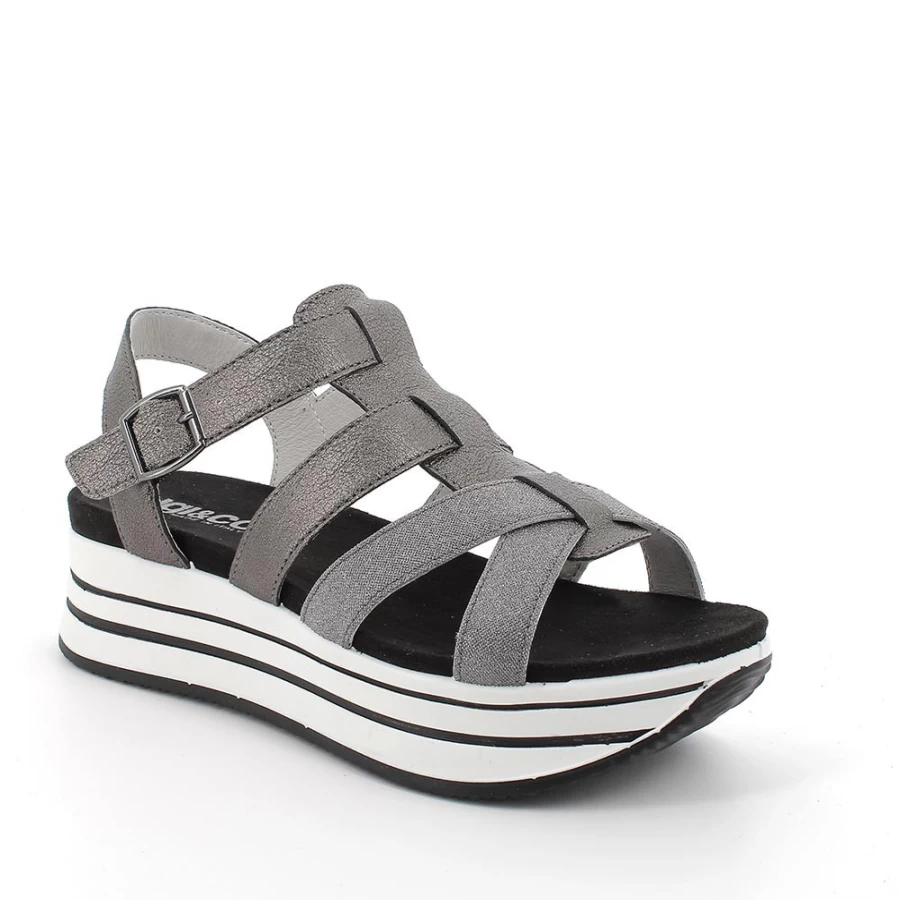 "Igi&Co Women's Wedge Sandals – Stylish & Comfortable Coal Design"