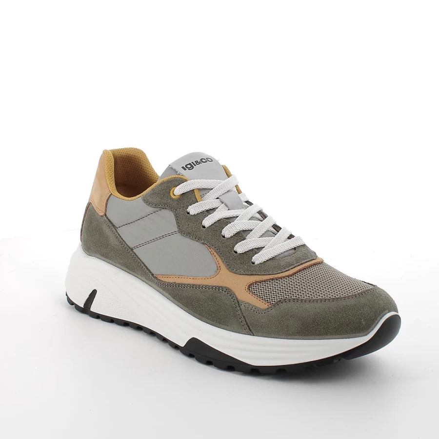 "Igi&Co Men's Military Green Sneakers – Stylish & Comfortable Footwear"