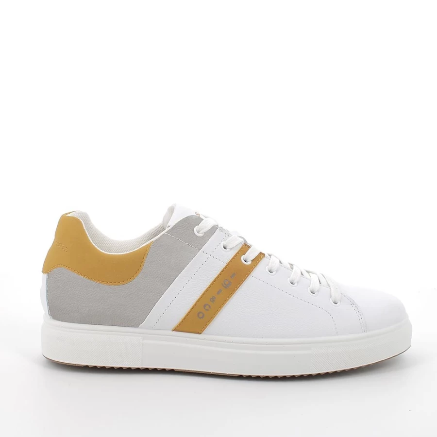 "Igi&Co Men's White-Beige Leather Sneakers – Premium Comfort & Style"