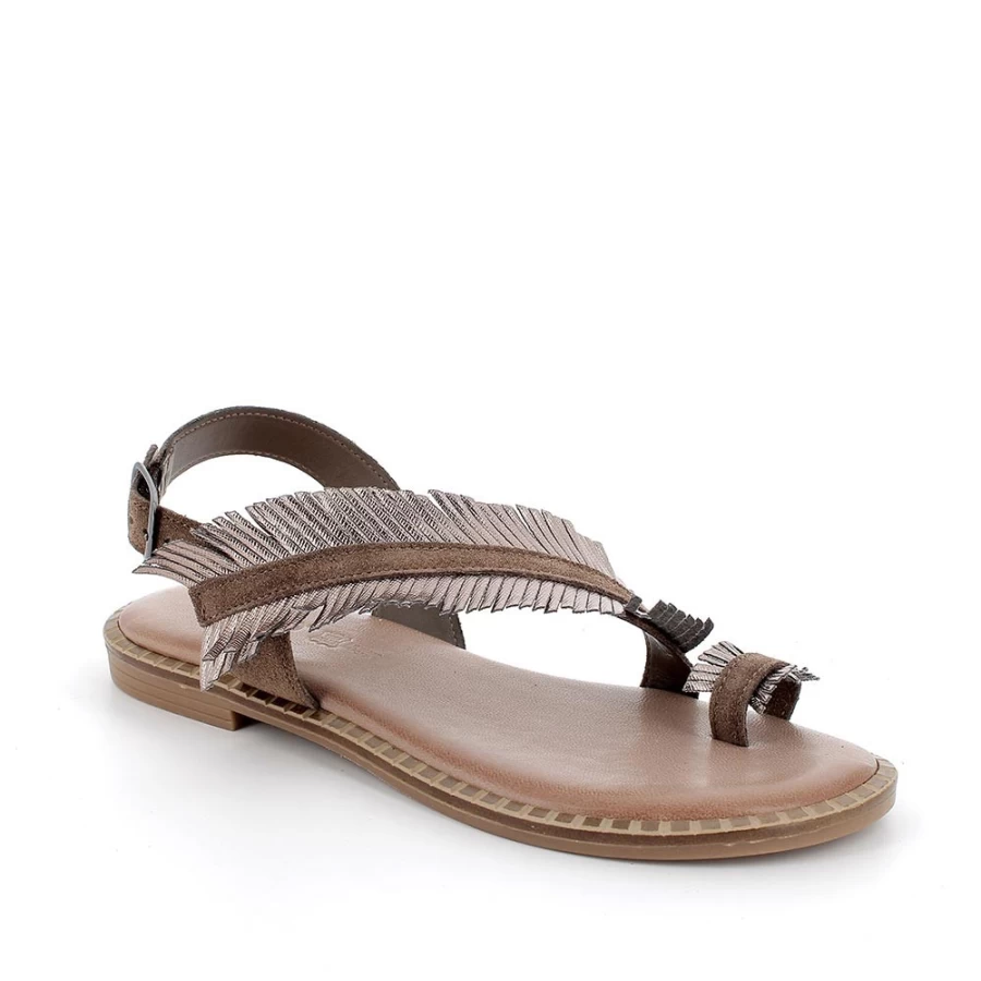 "Igi&Co Women's Leather Flip Flop Sandals – Smoke Color"