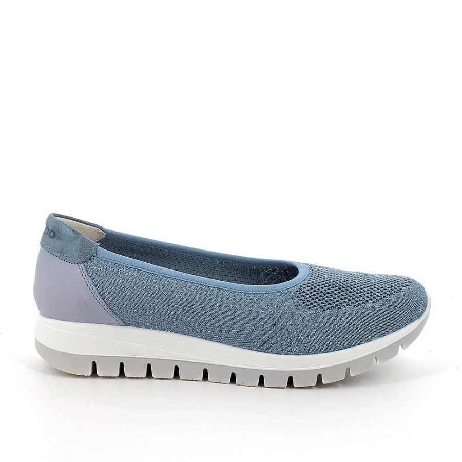 "Igi&Co Women's Mary Jane Shoes in Light Blue & Silver | Stylish Ladylike Flats"