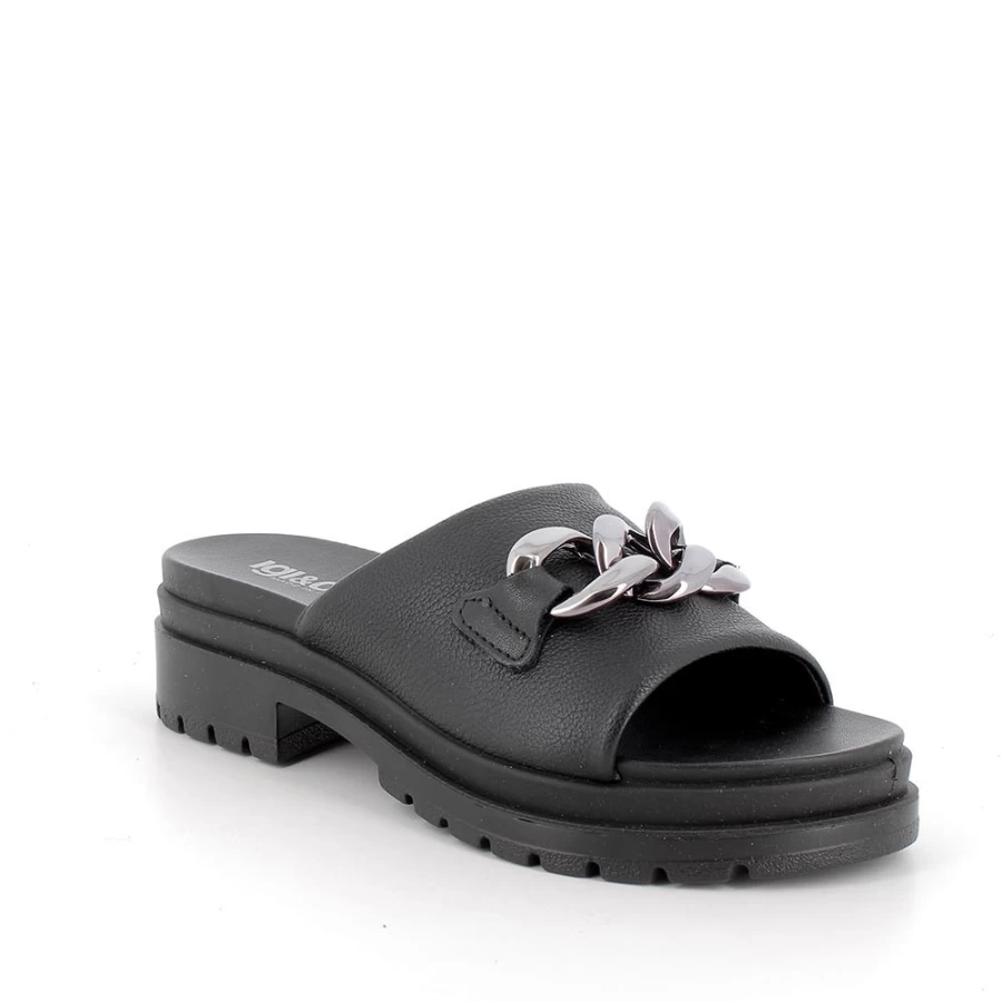 "Igi&Co Women's Black Heeled Sandals - Stylish & Comfortable"